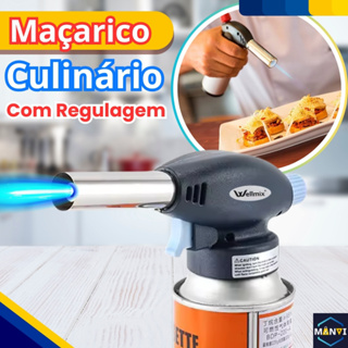 Maçarico Culinário Profissional Automático Recarregável Regulável Multiuso Cozinha e Manutenção em Oferta na Shopee