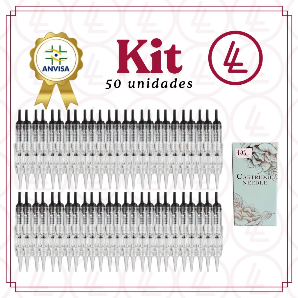KIT 50 AGULHAS ASY CLICK 1RL DA DIVA 0.30 MM COM ANVISA