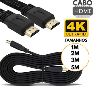 Cabo HDMI alta resolução 4K de 1, 2, 3 e 5 metros com nylon externo reforçado