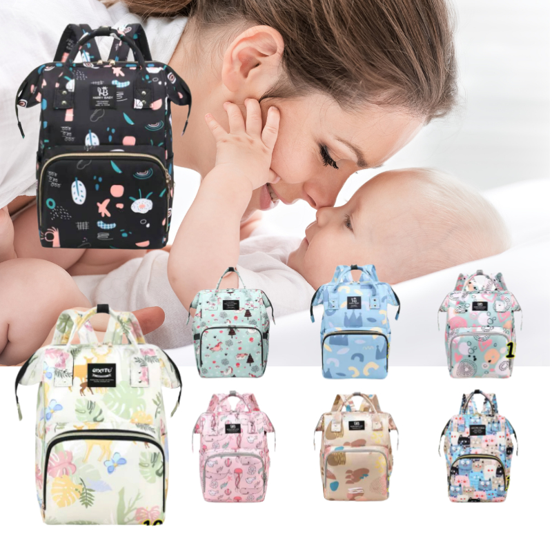 Mochila Saida Maternidade Bolsa Estampada Living Termica Feminina Rosa Azul Menino Saida