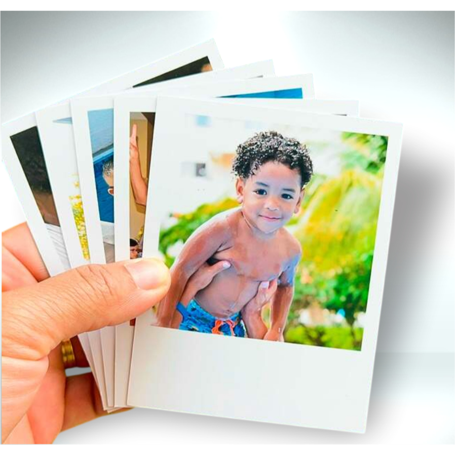 Fotos Mini polaroid kit com varias fotos com ou sem legenda cabe na capinha do celular