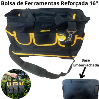 Bolsa Mala Para Ferramentas Reforçada 16" Eletricista Pedreiro Instalador Com Base Borracha em Oferta na Shopee