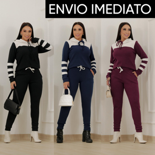 Conjunto Feminino de Inverno com Capuz em Oferta na Shopee