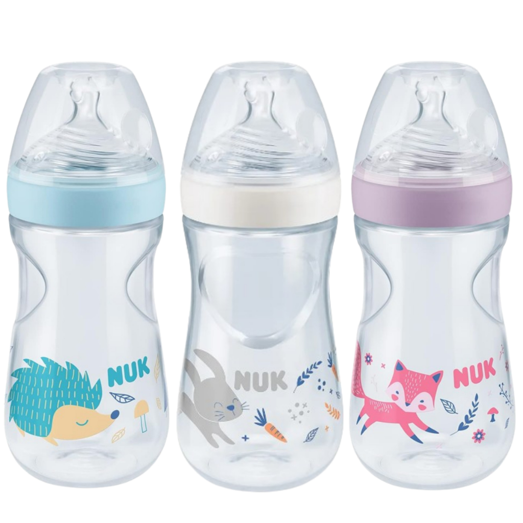 Mamadeira Nuk Anticolica Ortodôntica Essence Smart Flow 270 mL    Fluxo Médio 6 Furos +6 Meses