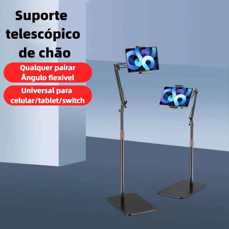 Suporte De iPad E Tablet 1.5 Metros Universal Articulado Chão 360° Braço Ajustável Tomate MTG-409