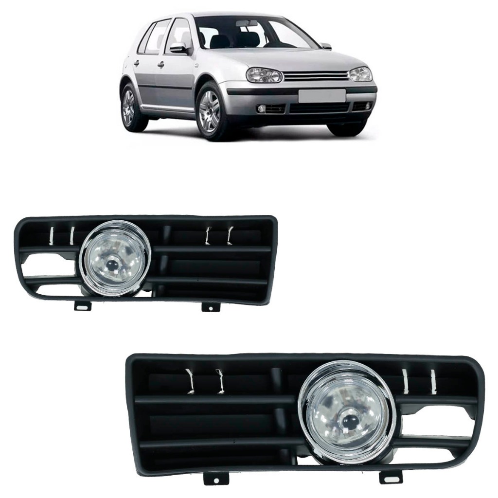 Par Farol Milha Auxiliar Golf 1999 2000 2001 2002 2003 2004 2005 2006 Lente Lisa Com Moldura
