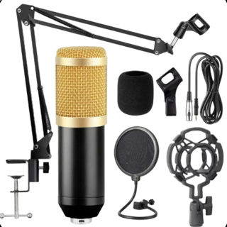 Kit Profissional Microfone Condensador BM800 Braço Articulado Pop filter Shock Mount Antiruído em Oferta na Shopee