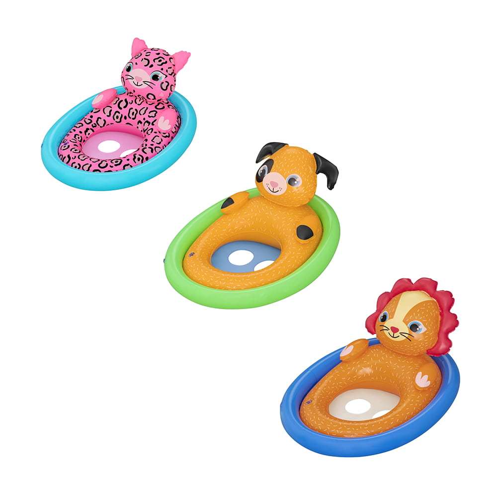 Boia Bote Infantil Animais Diversos com Som 81cm x 56cm Três Modelos de Estampa c/ Cabeça Bestway