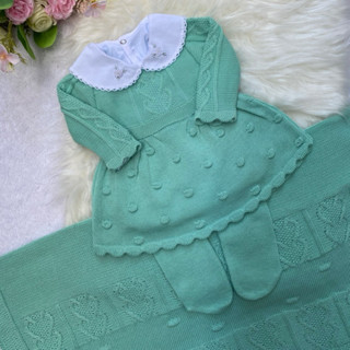 Saída maternidade menina tricot princesa Kit maternidade 3 ou 4 pecas