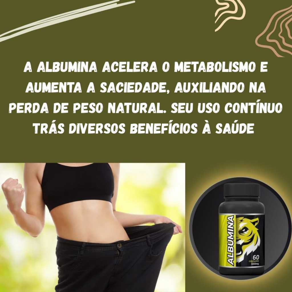 Albumina Pura 500mg massa magra saciedade metabolismo