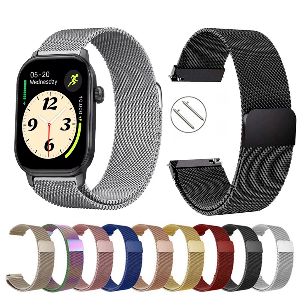 Pulseira de 22mm milanesa aço inox para Smartwatch Zeblaze GTS 3 GPS de Engate Rapido  Pronta entrega no Brasil