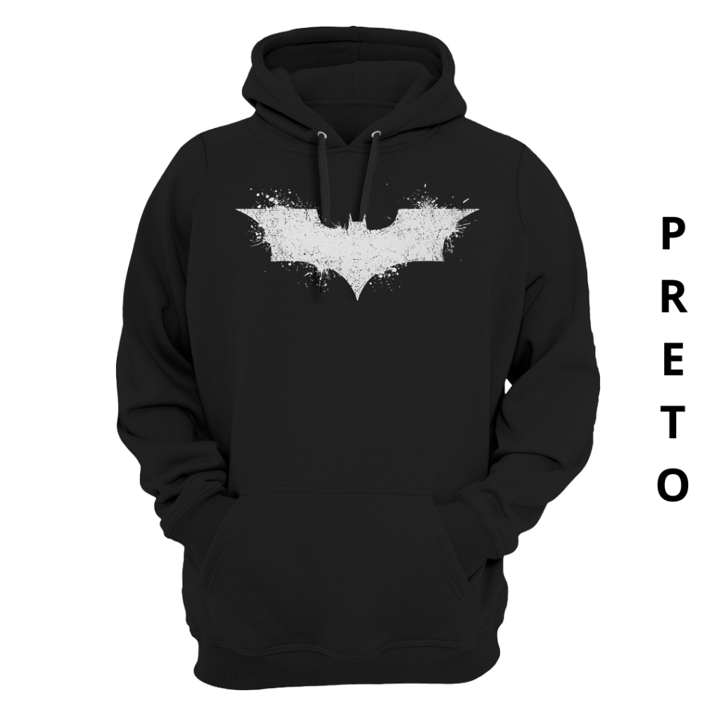 Moleton Unissex Batman Branco Blusa De Frio Envio Imediato