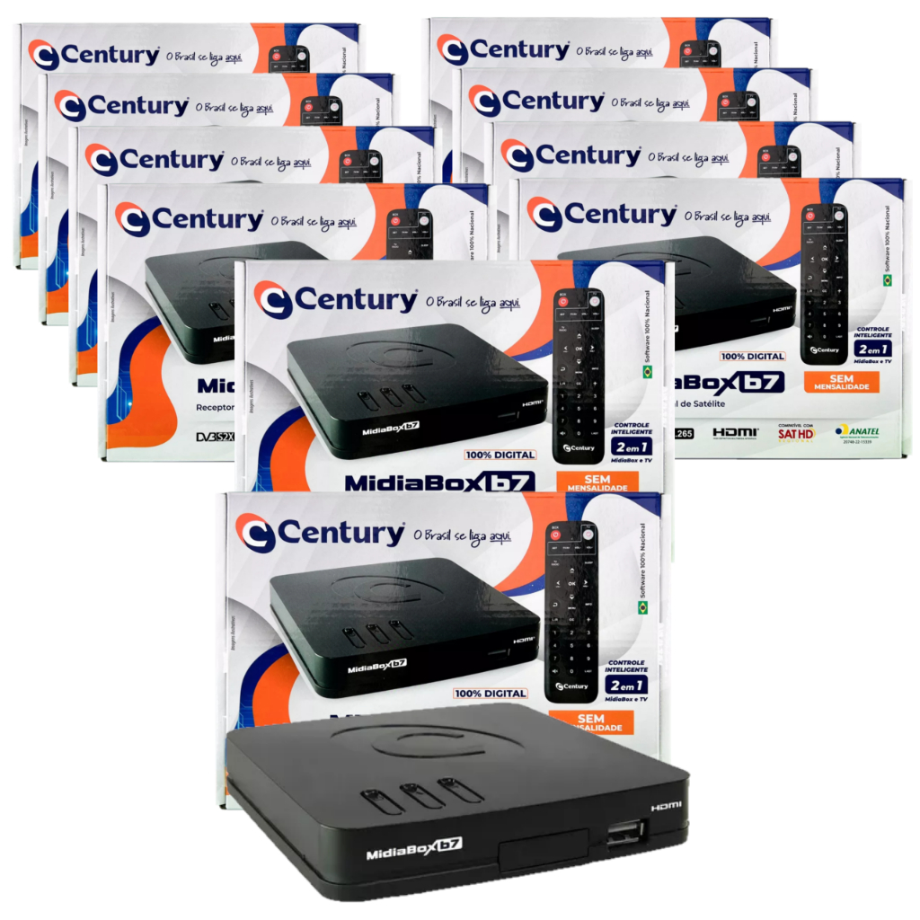 kit 10 Receptor Digital Midiabox B7 Plus Sat Hd Regional Anatel Atacado - Home Appliances