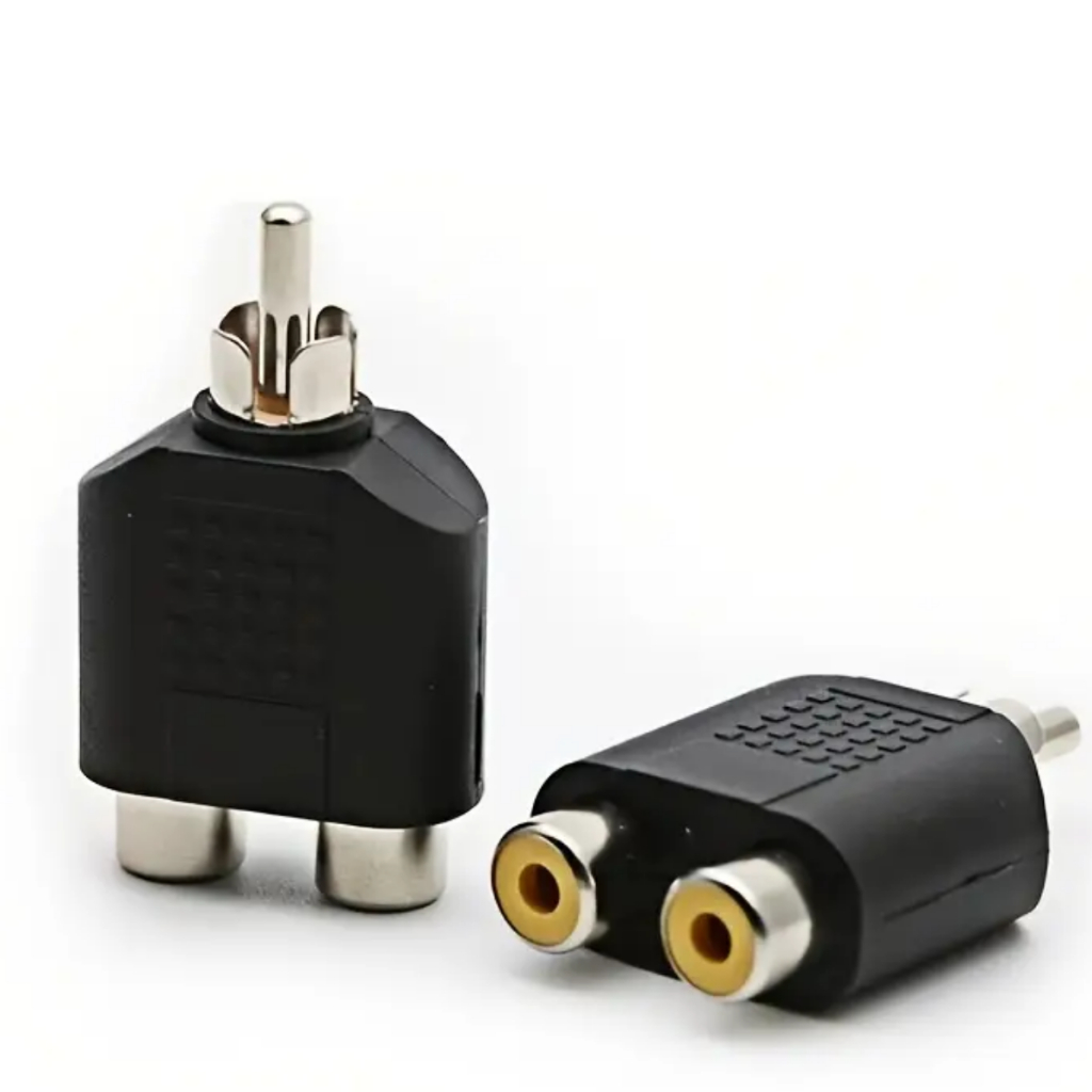 Adaptador de Áudio e Vídeo RCA Macho x RCA Duplo Fêmea Kit com 10 unidades