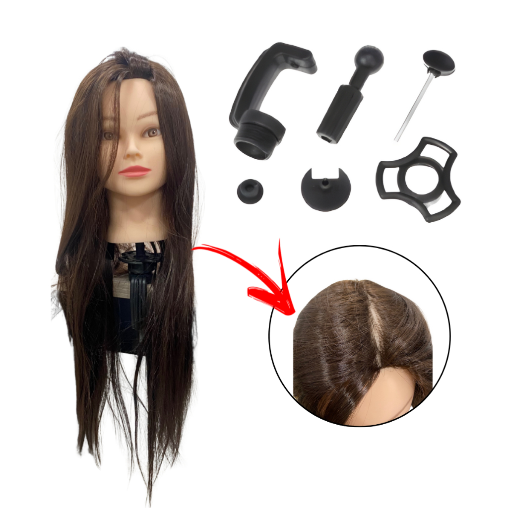 Manequim Cabeça De Boneca Cabeleireiros P/ Treino C/ Suporte