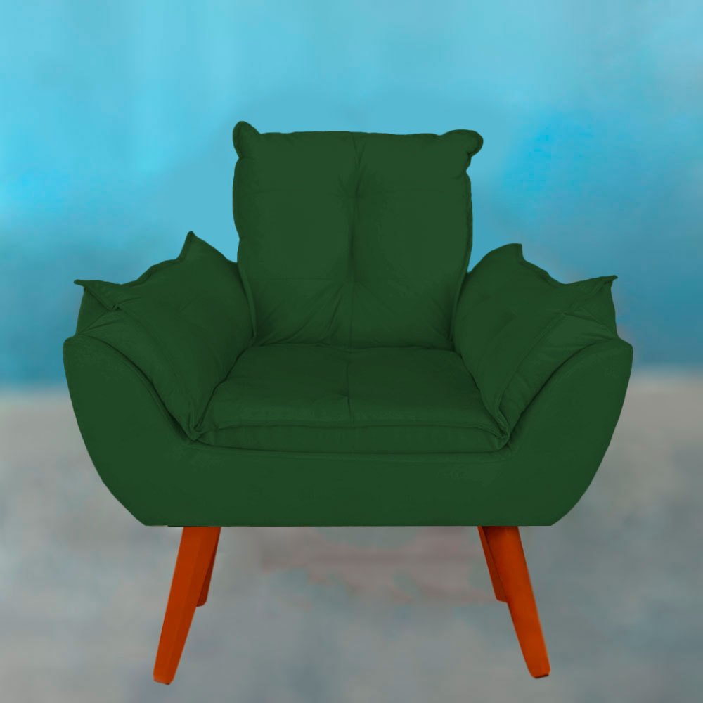 Poltrona Cadeira Decorativa Opalla Cor Verde Para Recepção e Escritório — imagem 2 de 2