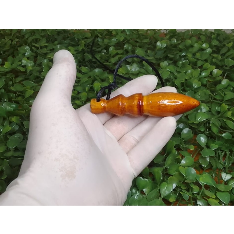 Pêndulo Pendulo De Madeira Com Chumbo Para Radiestesia Radioestesia Chakra Egípcio Artesanal Rústico Verniz Mogno Mod 2
