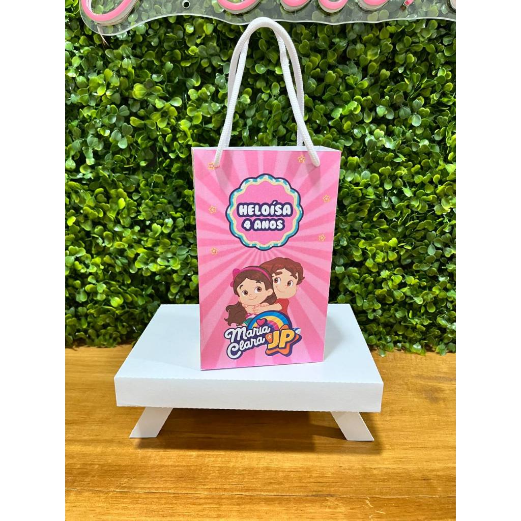 SACOLINHA PERSONALIZADA MARIA CLARA E JP - PEGUE E MONTE - TAMANHO (P) - Lembrancinha - Aniversário