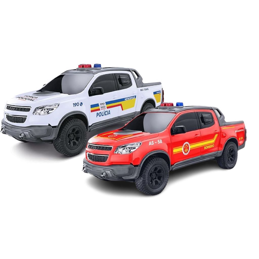 brinquedos de menino Carrinho De brinquedo Caminhonete Pick Up s10 Bombeiro e Policia