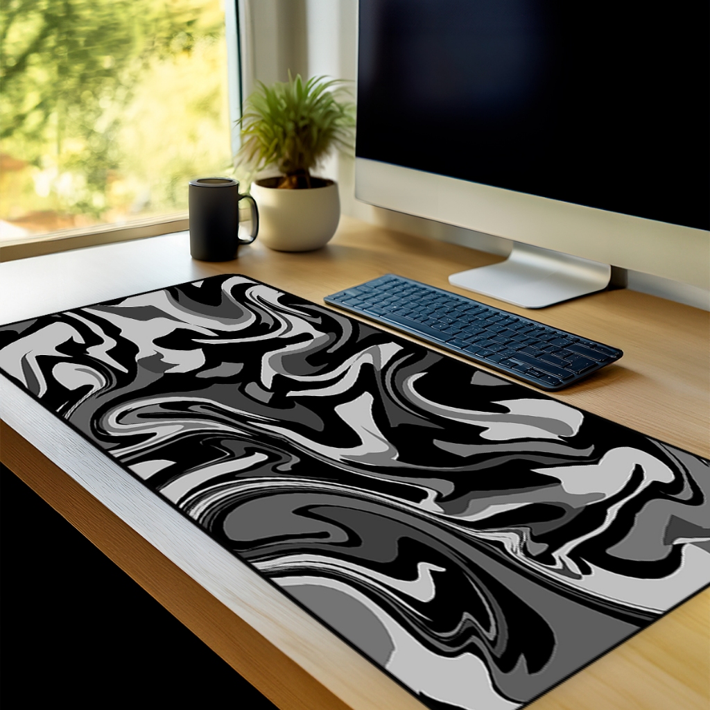 Mouse Pad Abstrato Gamer Antiderrapante Grande 70x35 80x35 90x40 90x50 cm Borda Costurada