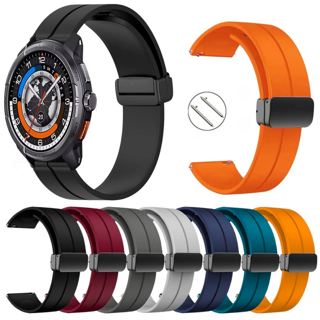 Pulseira 22mm Silicone Magnética para Smartwatch Haylou Solar Ultra de Engate Rapido Pronta entrega no Brasil