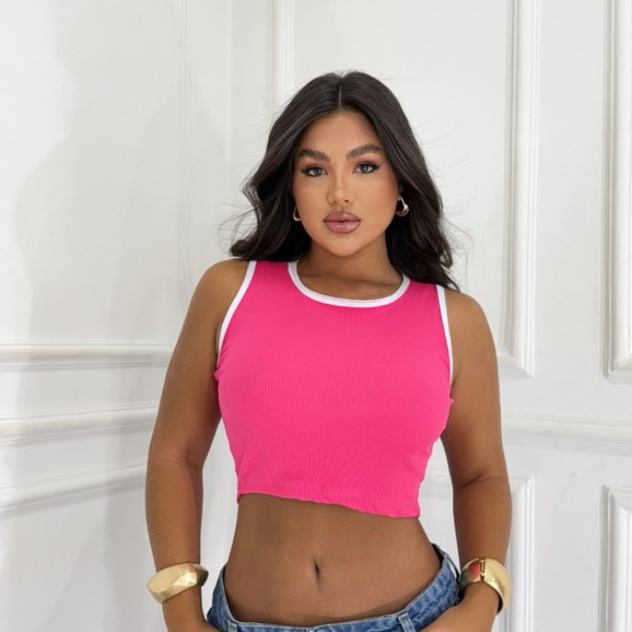 Cropeed Top Básico Casual Patchwork Todas Cores Para Mulheres em Oferta na Shopee