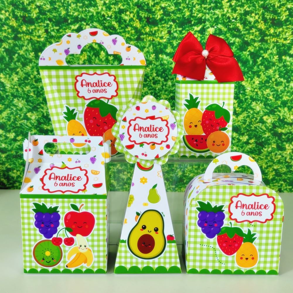 Kit Festa Frutinhas - Frutas - Personalizado - Lembrancinhas - Aniversário Infantil / PEGUE E MONTE