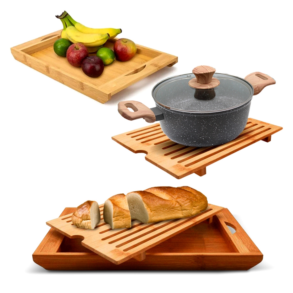Migalheira Bambu Pão Bolo Bandeja - Bhz Store