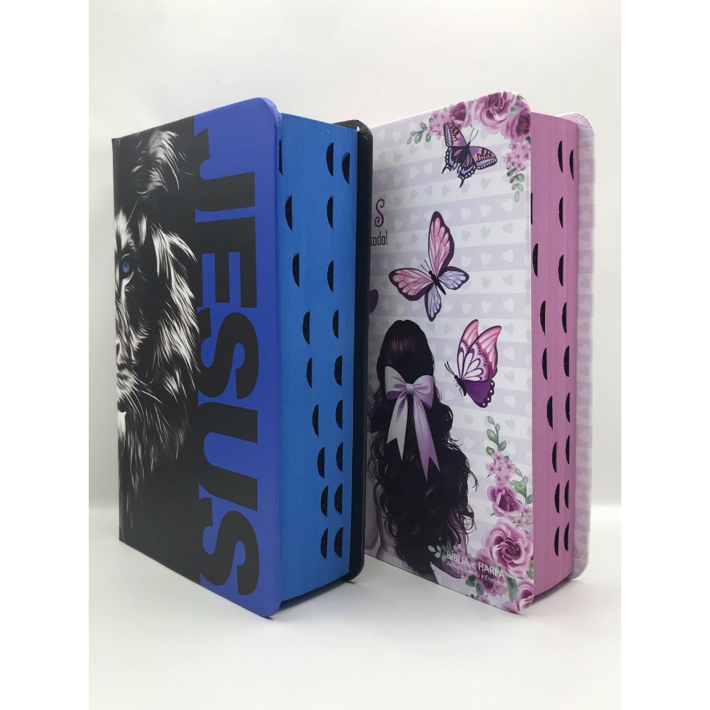Kit 2 Bíblias Sagrada Tamanho Médio 12,5x19 cm Com Harpa Palavras de Jesus em Vermelho em Oferta na Shopee