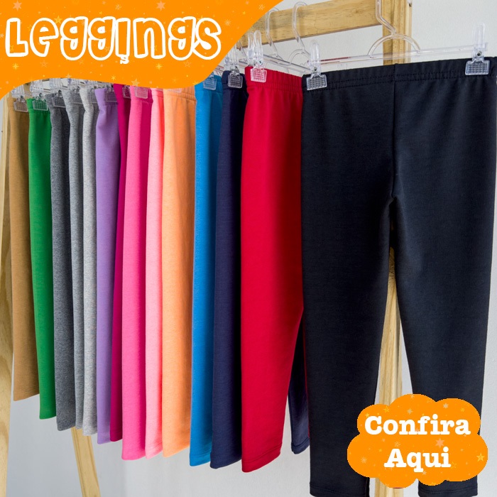 kit 5 Leggings Infantis de Cotton Sortida 2 ao 18 em Oferta na Shopee