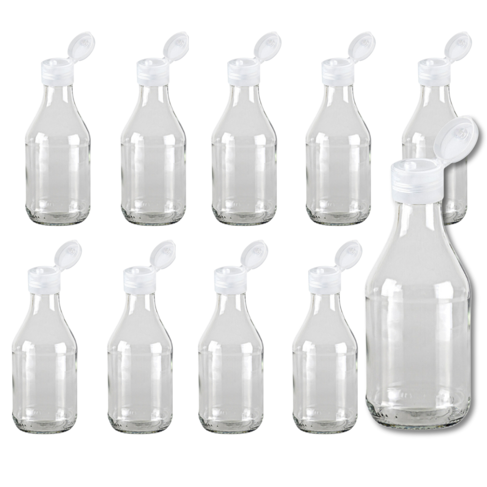 50 Garrafa Coquinho Vidro 200ml Tampa Batoque Flip Top