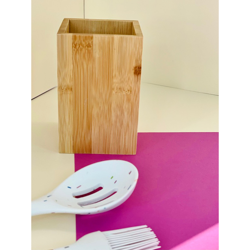 Organizador multiuso em Bambu talheres escritório organização em Oferta na Shopee