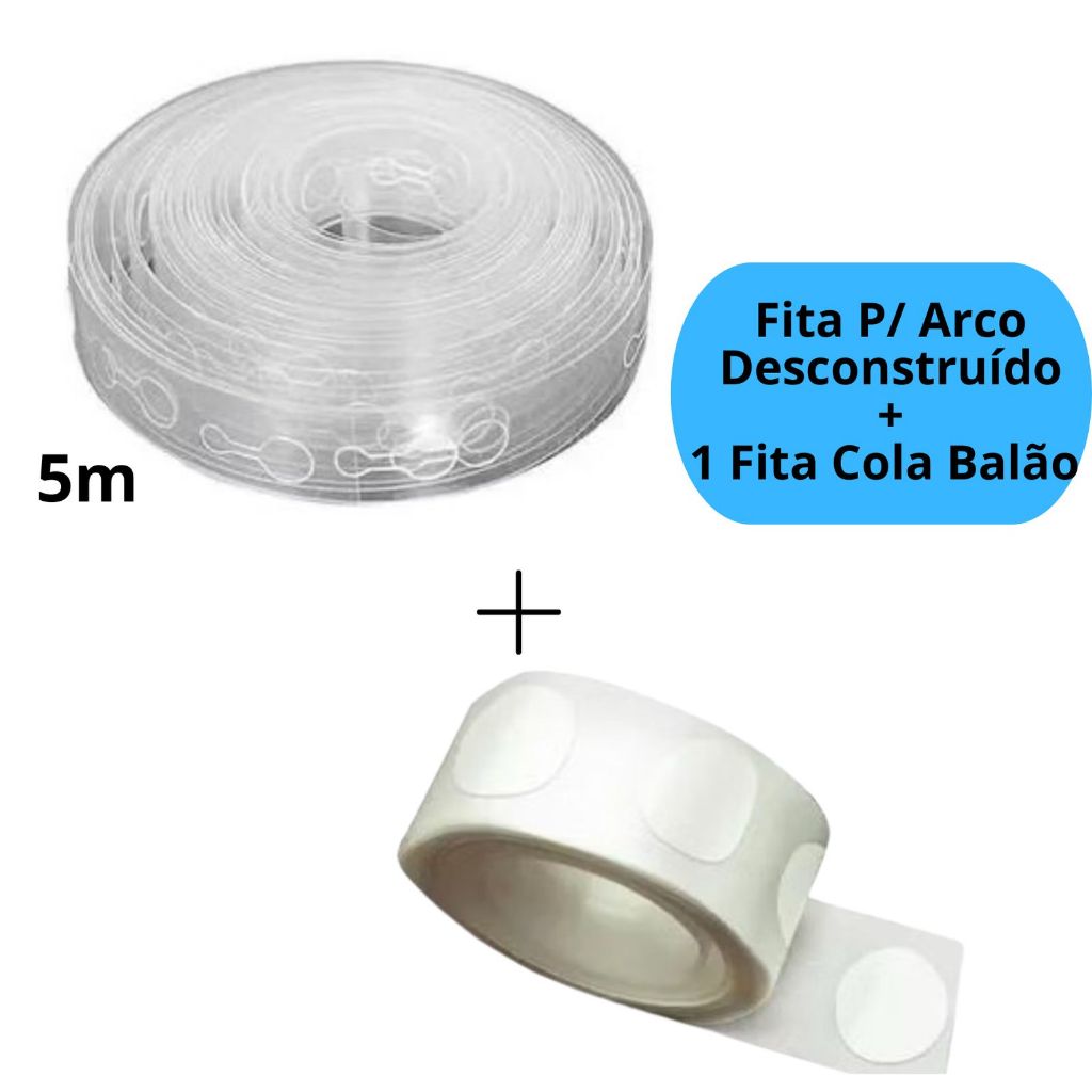 Kit Fita Para Arco Descontruído Bexiga + Fita Cola Balão Festa Aniversário em Oferta na Shopee