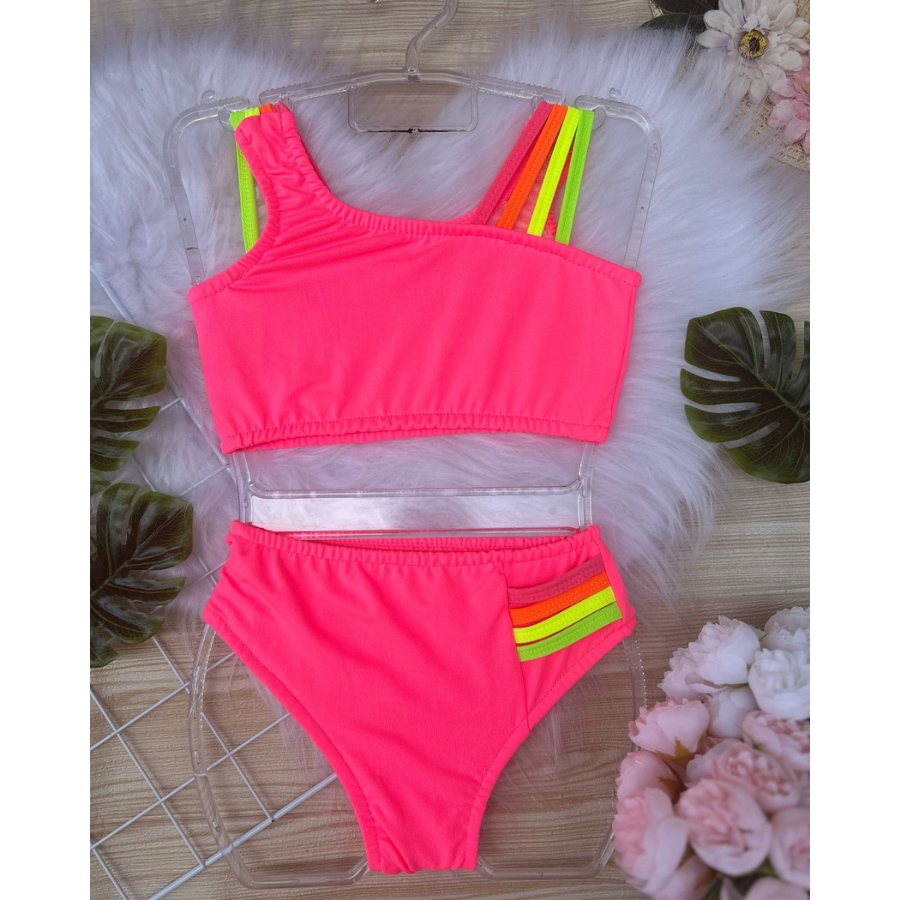 Biquiní infantil meninas 2 ao 16 Juvenil forrado praia piscina natação Bikini infantil feminino