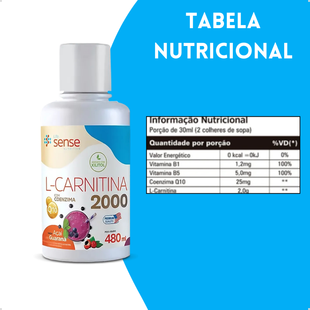 L-carnitina C/ Coq10 2000mg - Life Sense Nutrition — imagem 2 de 2