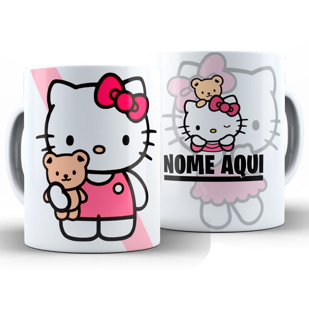 Caneca Hello Kitty C/ Nome Divertida + Caixa - Xícara 325ML Cerâmica em Oferta na Shopee