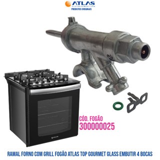 RAMAL REGISTRO CAVALETE FORNO COM GRILL FOGÃO ATLAS E DAKO  TOP GOURMET 4 E 5 BOCAS ORIGINAL