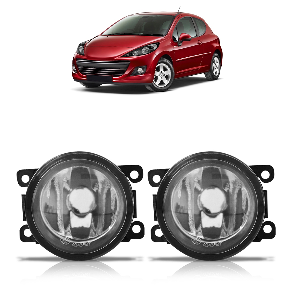 Par Farol Milha Auxiliar 207 2006 2007 2008 2009 2010 Lente Lisa Vidro Foco Manual em Oferta na Shopee