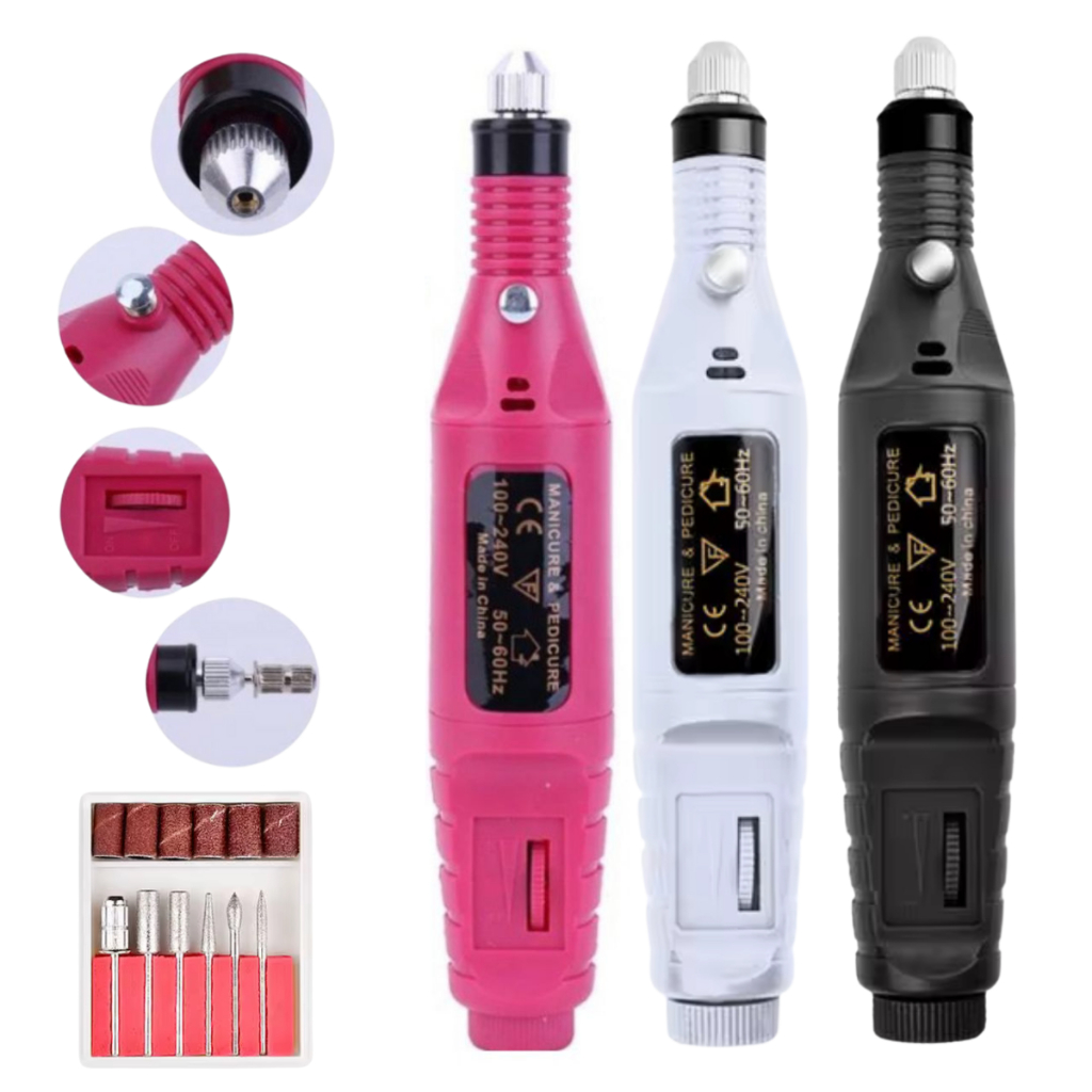 Lixadeira Unha Lixa Elétrica Profissional Bloco Caneta Motor Nail Portatil Bivolt