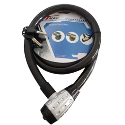 TRAVA CADEADO CABO DE AÇO PRETO LARGURA 24MM
