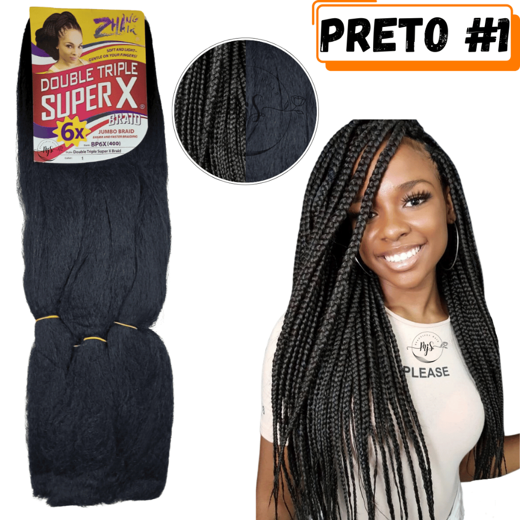 Cabelo Jumbo Jumbão Super X Tranças Kanekalon Box Braids Fibra Premium 400 Gramas