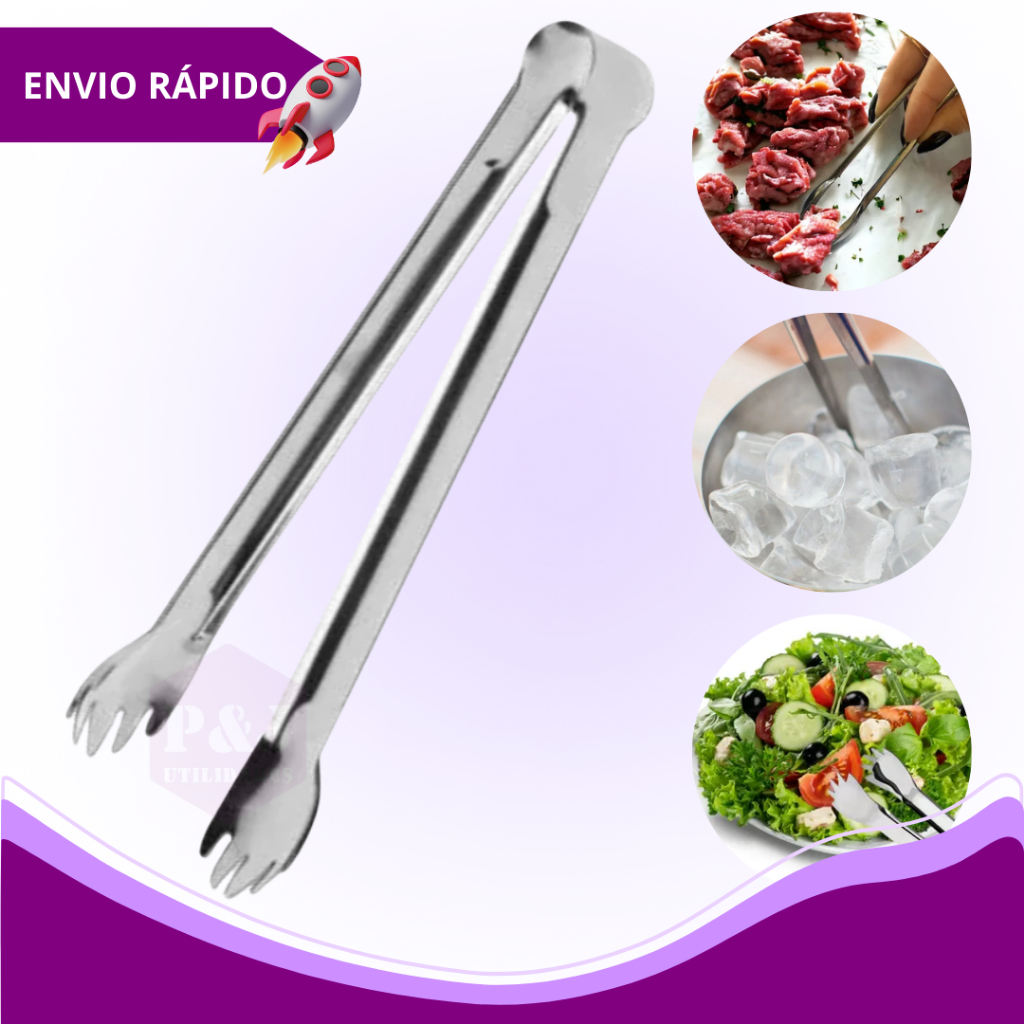 Pegador de Gelo em Inox Multiuso para Cozinha Bar Churrasco Churrascaria Profissional