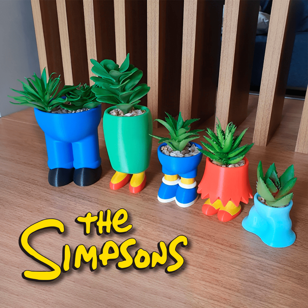 Vaso para Plantas Suculentas Cactos os Simpsons Decorativo Temático Cachepot Kit Vasinhos Suculenta