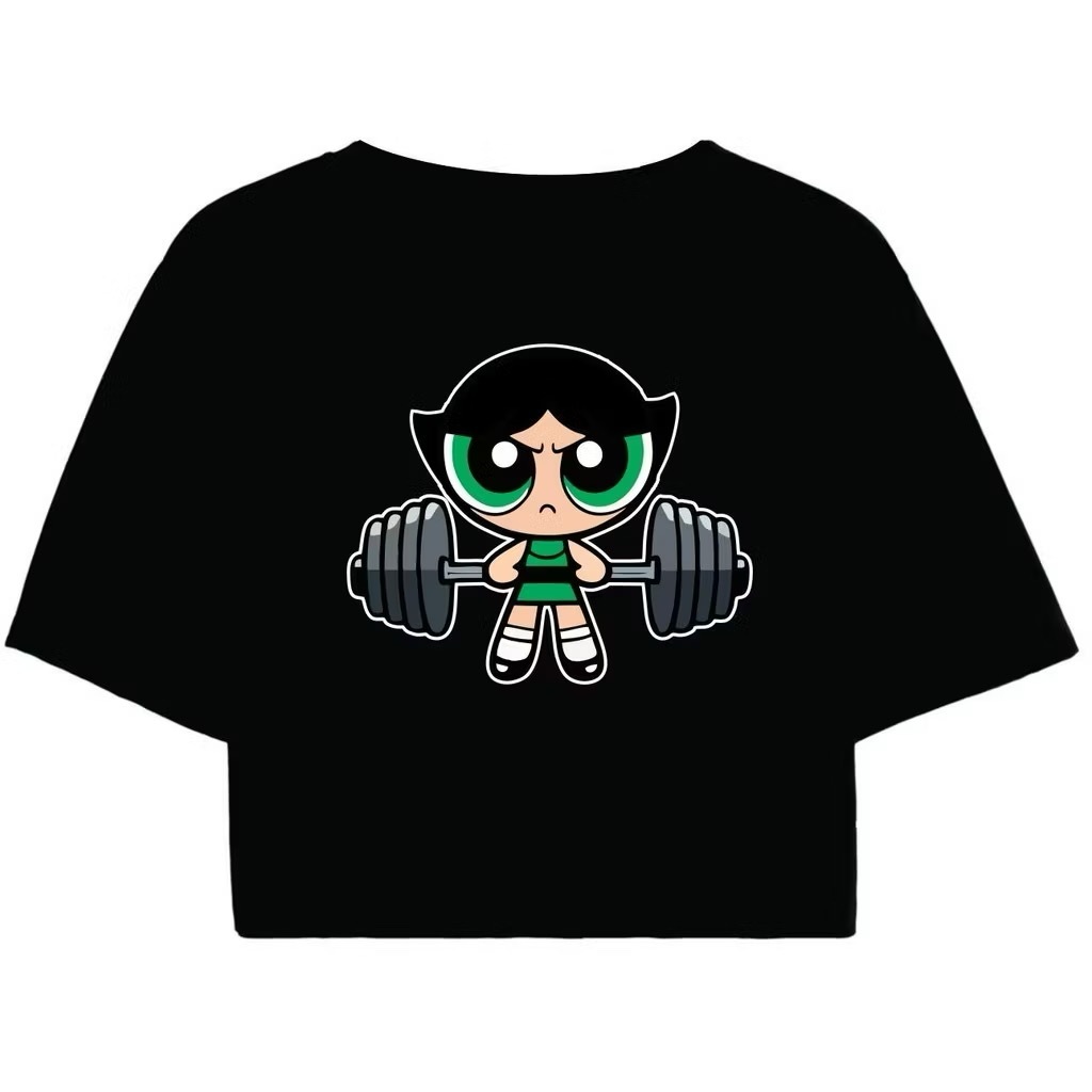 Cropped Feminino Estampado Estampa Meninas Super Poderosas Lindinha Docinho e Florzinha