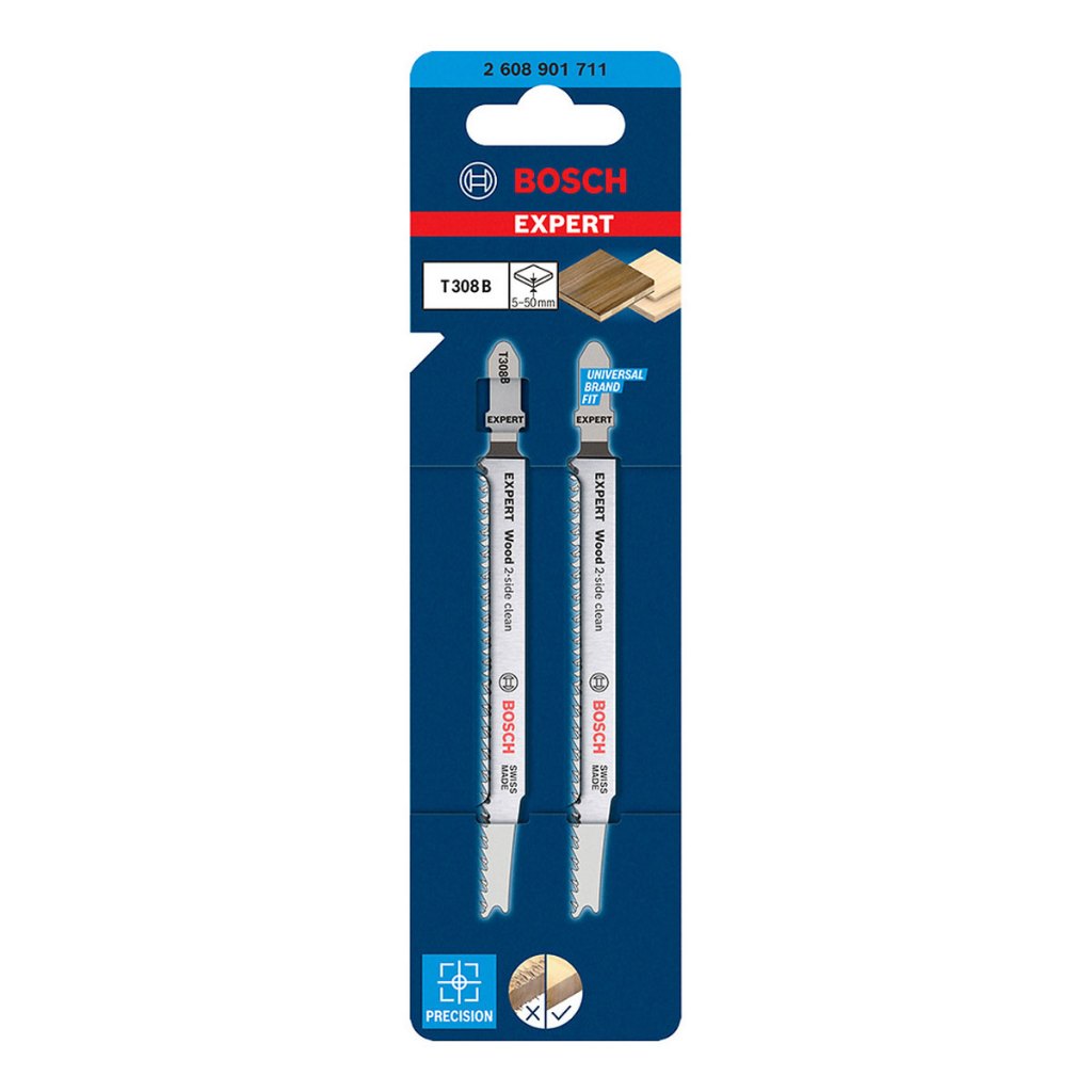 Lâmina de serra tico tico Bosch EXPERT Wood 2-SideClean T308B, 2 lâminas em Oferta na Shopee