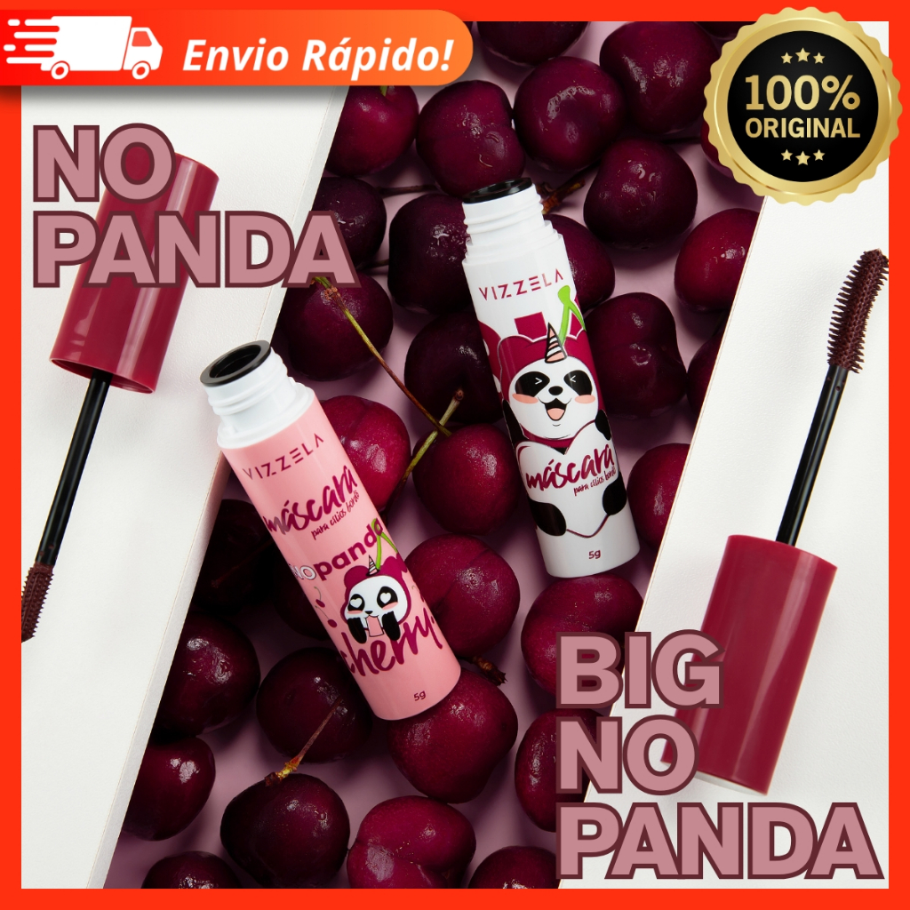 Máscara Para Cílios Big No Panda e No Panda Cherry Bordô Vizzela - Lançamento 100% Original
