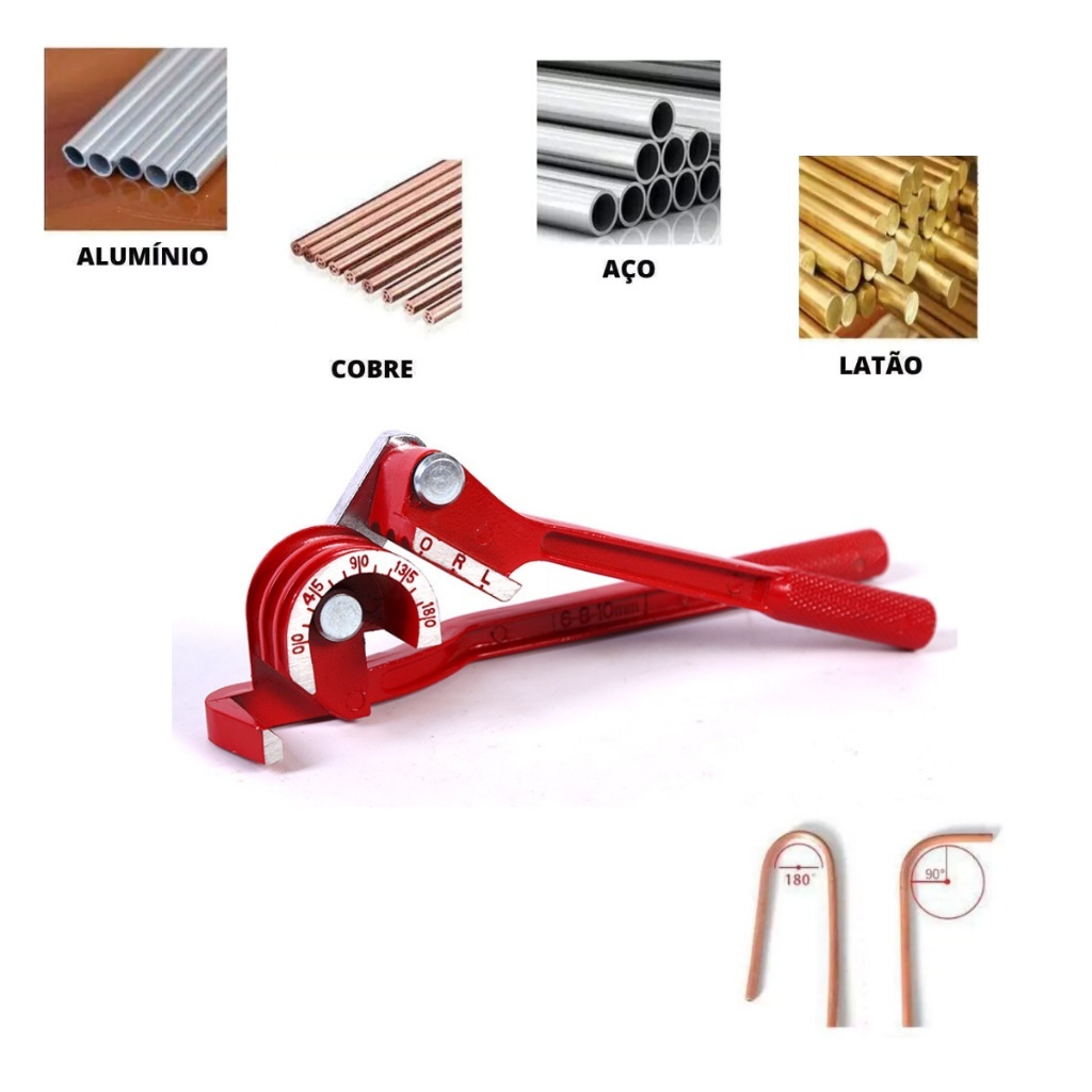 Curvador de Tubos de Cobre 180 Graus 3 Em 1 1/4" A 3/8" Vix/DSZH