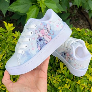 Tênis Infantil Branco Estampa Confortável e Estiloso Stitch Casual Dia a Dia escolar escolar lola em Oferta na Shopee