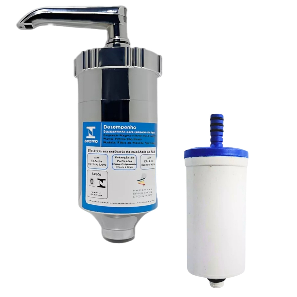 Filtro Copo Abs Cromado Com Refil Universal Para Torneira Cozinha Gourmet em Oferta na Shopee