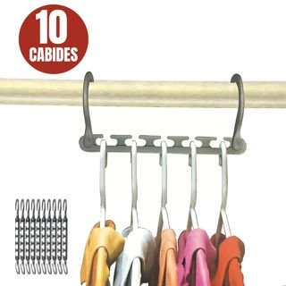 Cabide 10 kits MultiDobrável Mágico Organizador 5 Furos MultiDobrável em Oferta na Shopee